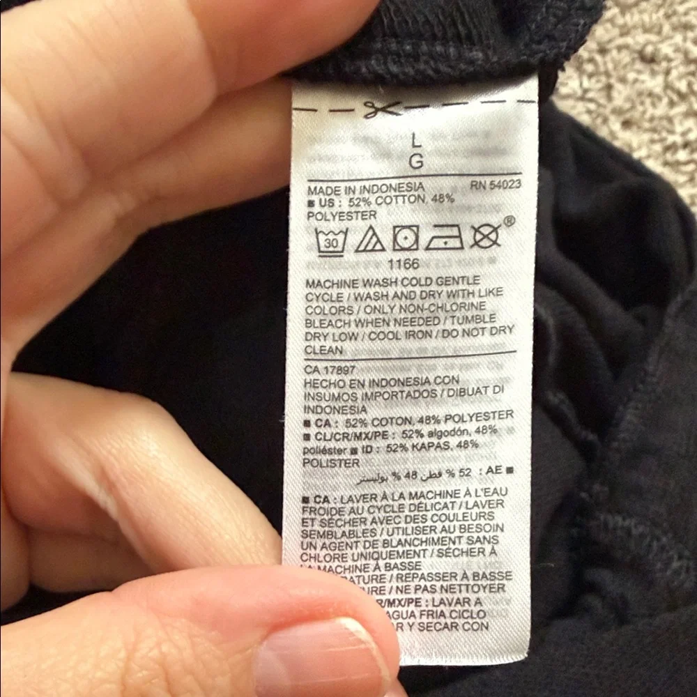 Old Navy Black French Terry Romper size Large - Picture 8 of 8